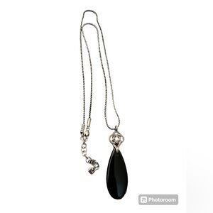 Brighton Interlok Onyx Pendant and Necklace